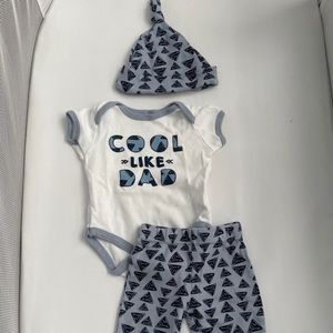 Matching set. “Cool like dad”